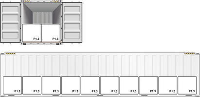 Pörner Bitumen Bag™ P1.3 Container Loading Schematic